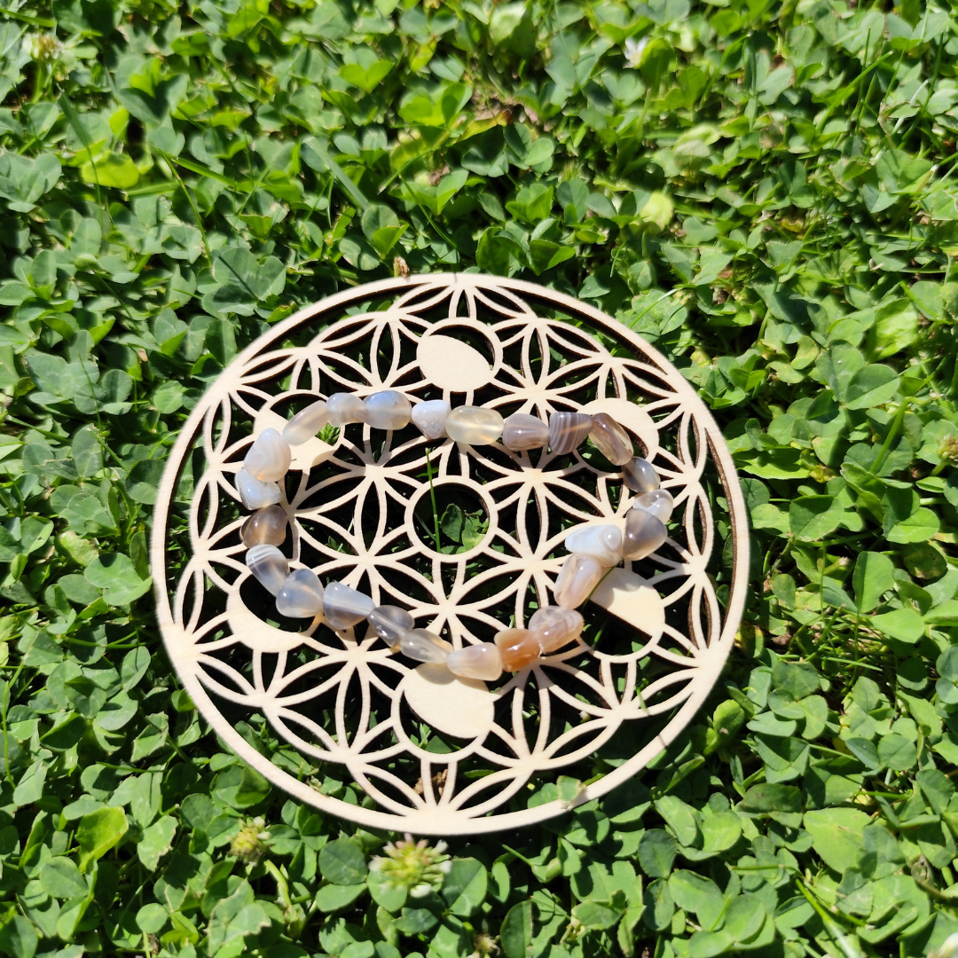 Bracelet Agate Botswana pierres roulées