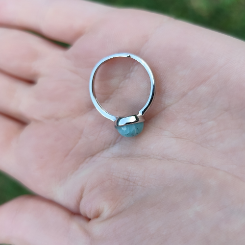 Bague Argent 925 Larimar — La Pierre Rare des Caraïbes pour Votre Sérénité | Hello Luminous